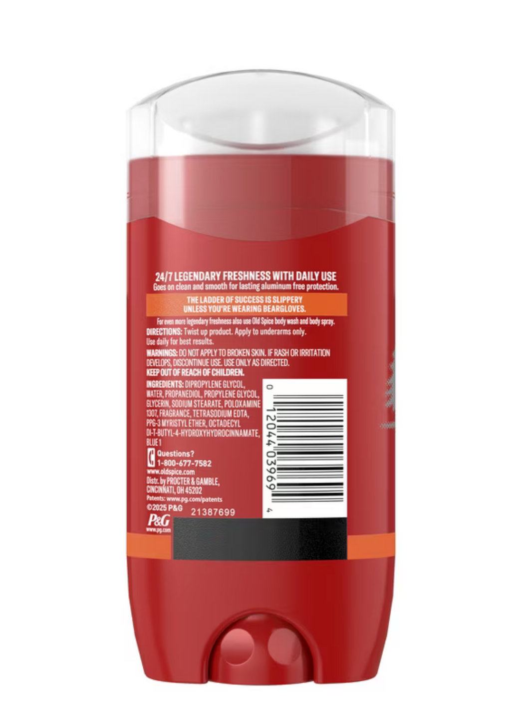 Old Spice Aluminum Free Men's Deodorant, Invisible Solid Stick, Bearglove, 3.0 oz